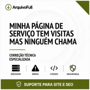 Suporte profissional para minha Página de Serviço Tem Visitas Mas Ninguém Chama