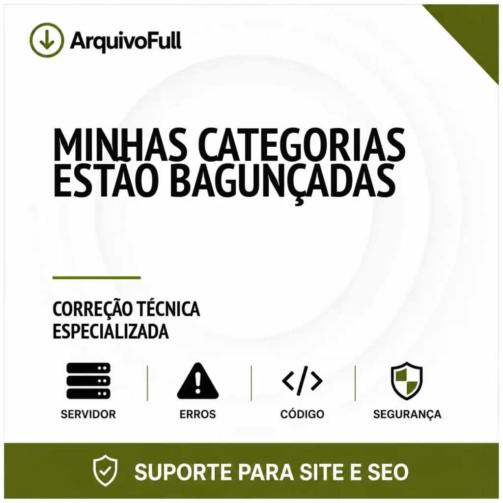 Suporte profissional para minhas Categorias Estão Bagunçadas