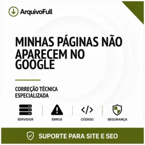 Suporte profissional para minhas Páginas Não Aparecem no Google