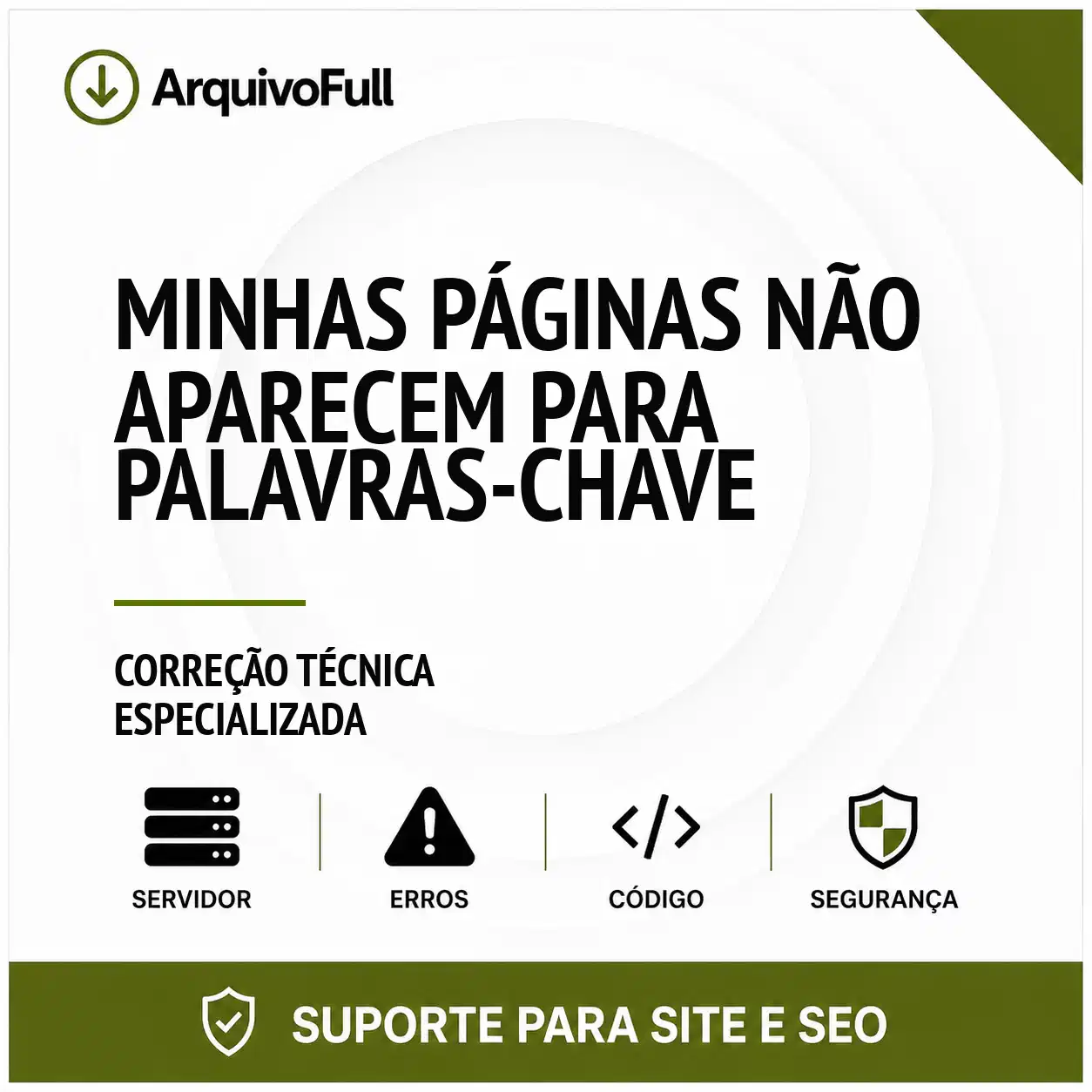 Suporte profissional para minhas Páginas Não Aparecem para Palavras-Chave