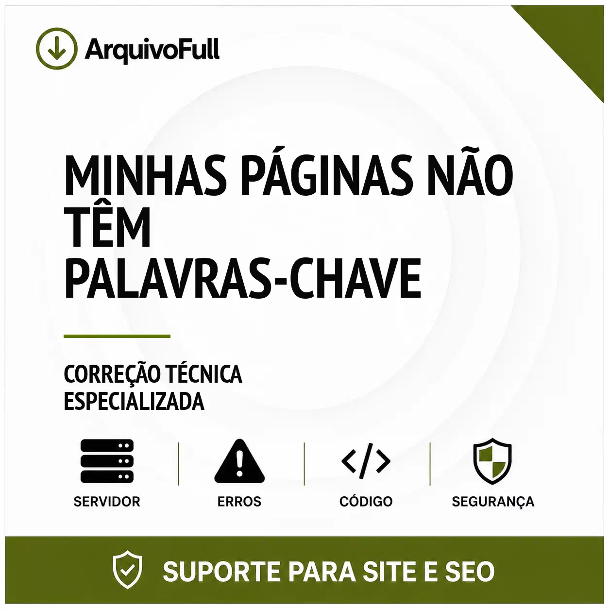 Suporte profissional para minhas Páginas Não Têm Palavras-Chave