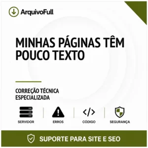 Suporte profissional para minhas Páginas Têm Pouco Texto