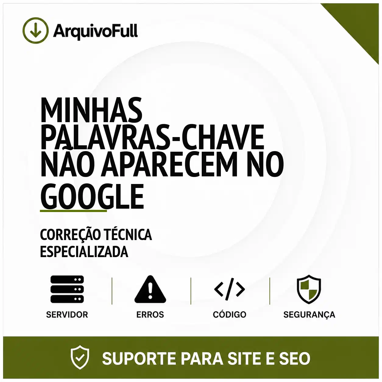Suporte profissional para minhas Palavras-Chave Não Aparecem no Google