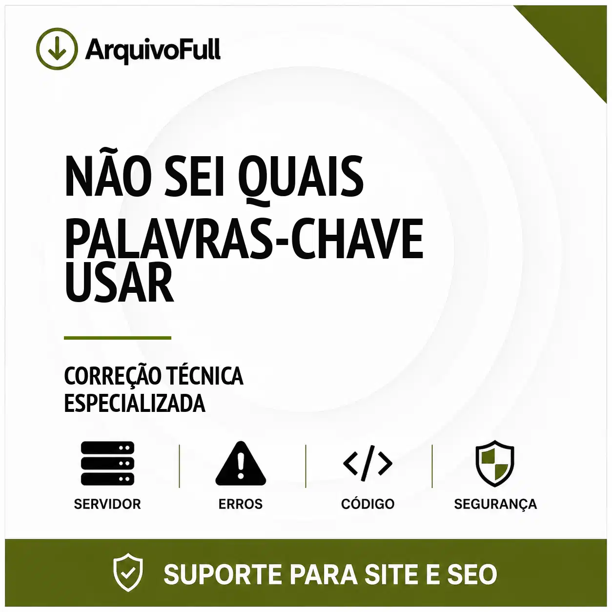Suporte profissional para não Sei Quais Palavras-Chave Usar