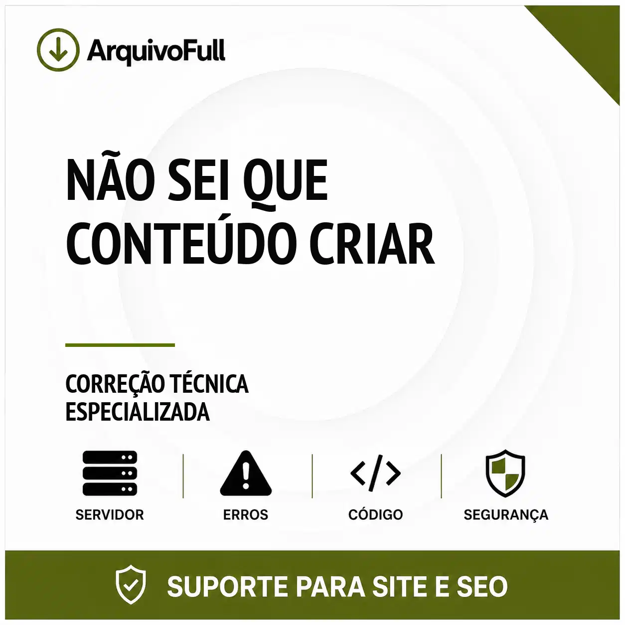 Suporte profissional para não Sei Que Conteúdo Criar
