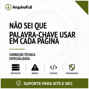 Suporte profissional para não Sei Que Palavra-Chave Usar em Cada Página