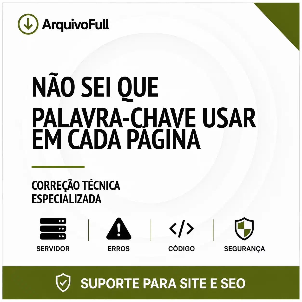 Suporte profissional para não Sei Que Palavra-Chave Usar em Cada Página