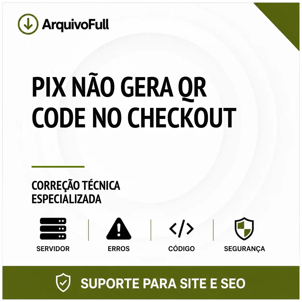 Suporte profissional para pIX Não Gera QR Code no Checkout