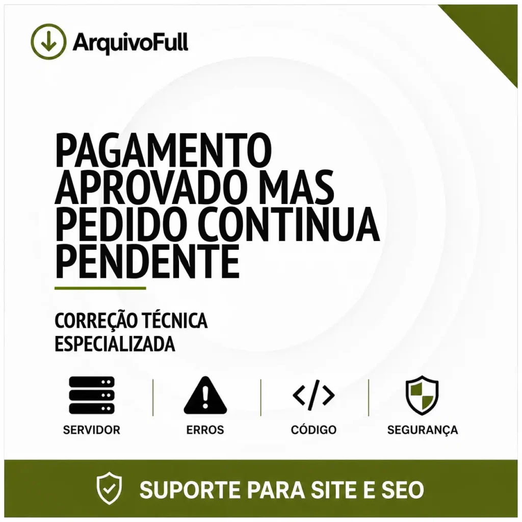 Suporte profissional para pagamento Aprovado Mas Pedido Continua Pendente