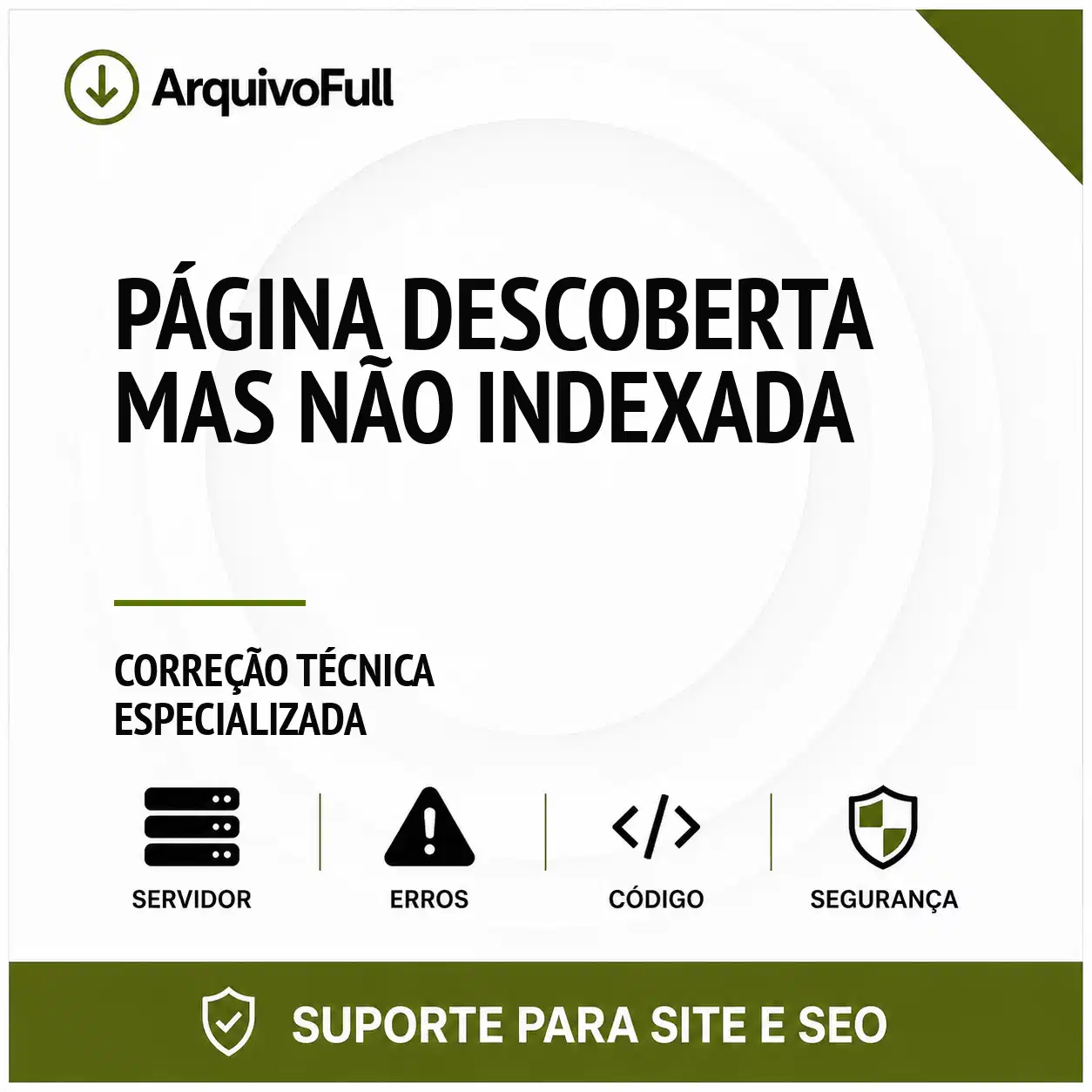 Suporte profissional para página Descoberta Mas Não Indexada