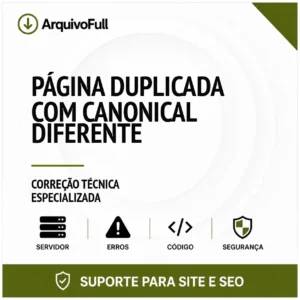 Suporte profissional para página Duplicada com Canonical Diferente