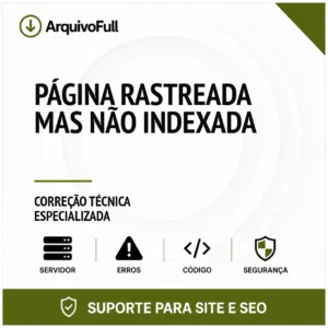 Suporte profissional para página Rastreada Mas Não Indexada