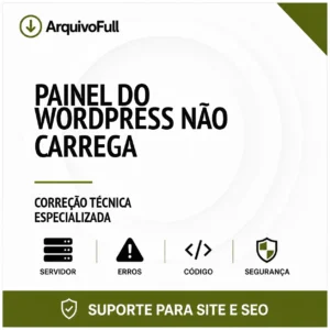 Suporte profissional para painel do WordPress Não Carrega
