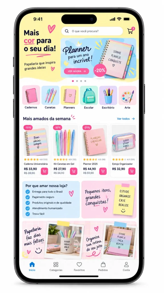 Criação de site para Papelaria Online