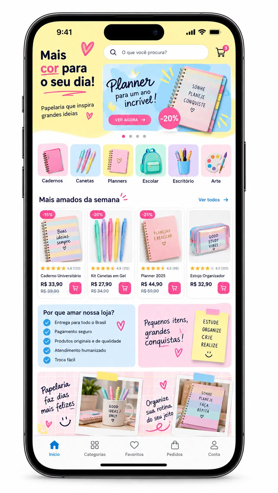 Administração de site para papelaria