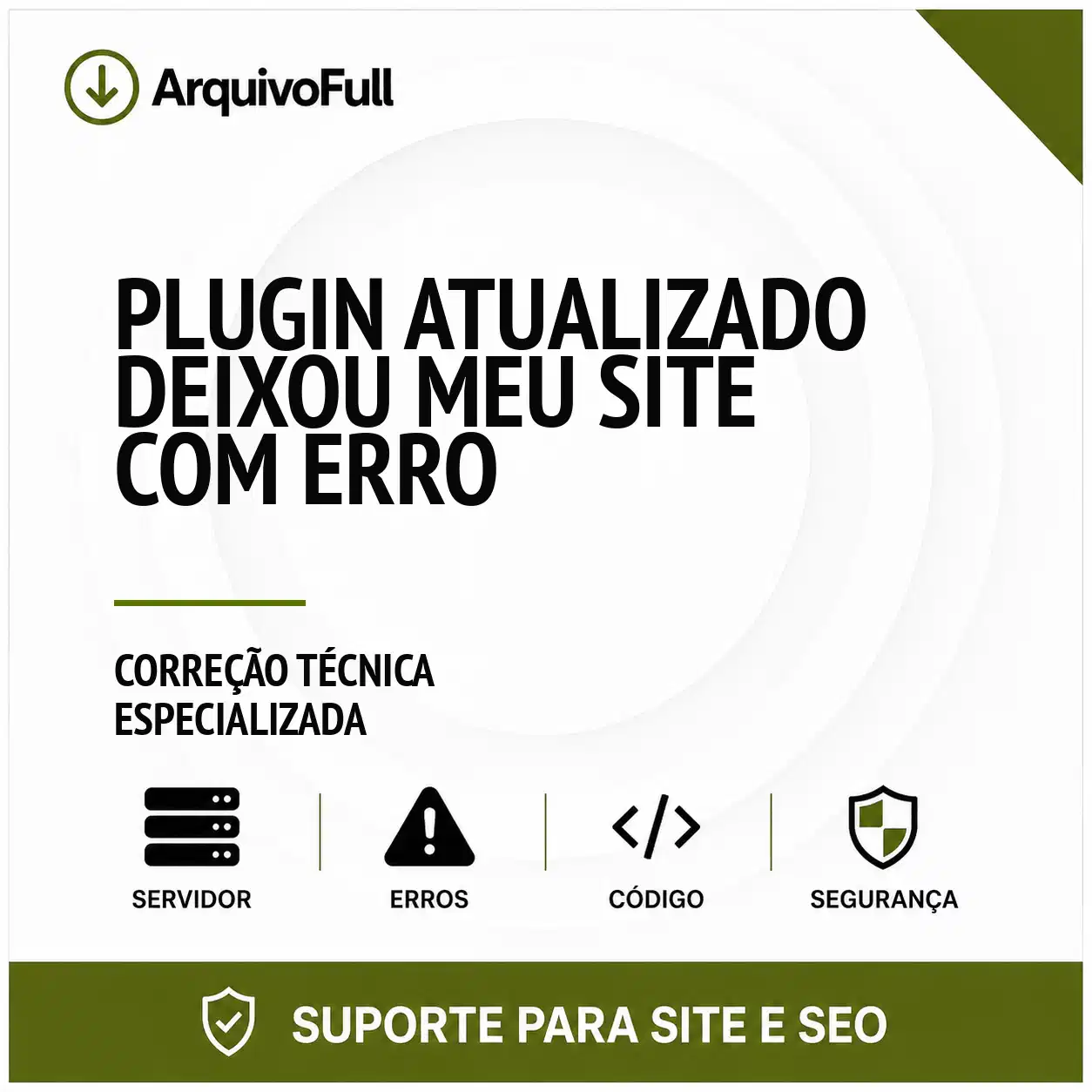 Suporte profissional para plugin Atualizado Deixou Meu Site com Erro