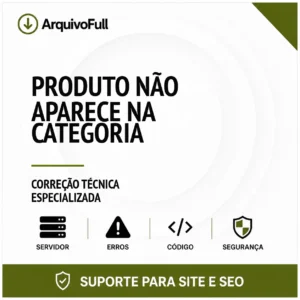 Suporte profissional para produto Não Aparece na Categoria