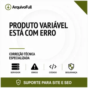 Suporte profissional para produto Variável Está com Erro