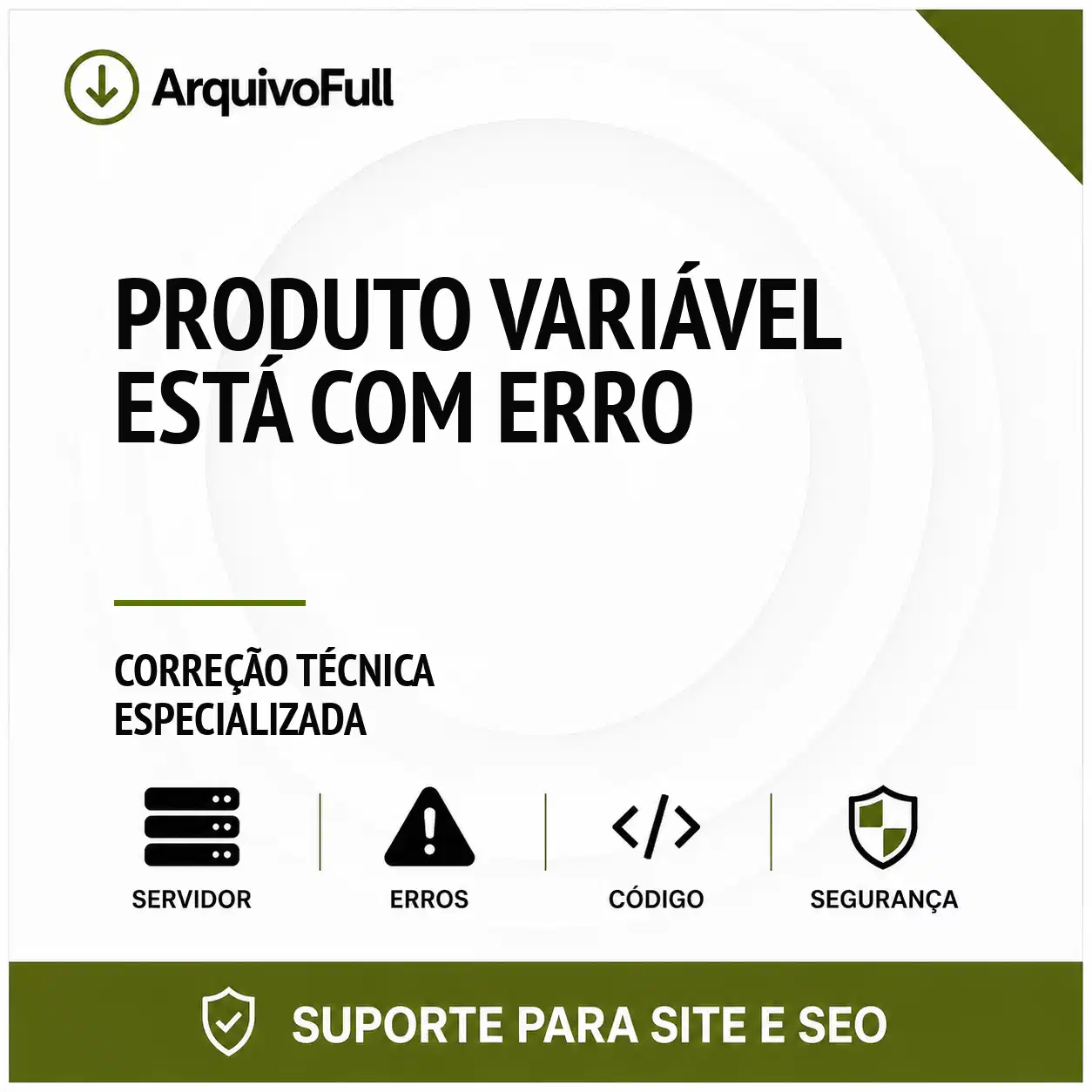 Suporte profissional para produto Variável Está com Erro