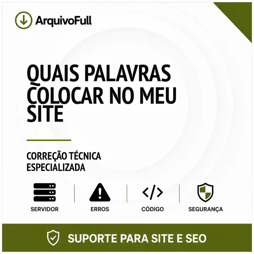 Suporte profissional para quais Palavras Colocar no Meu Site