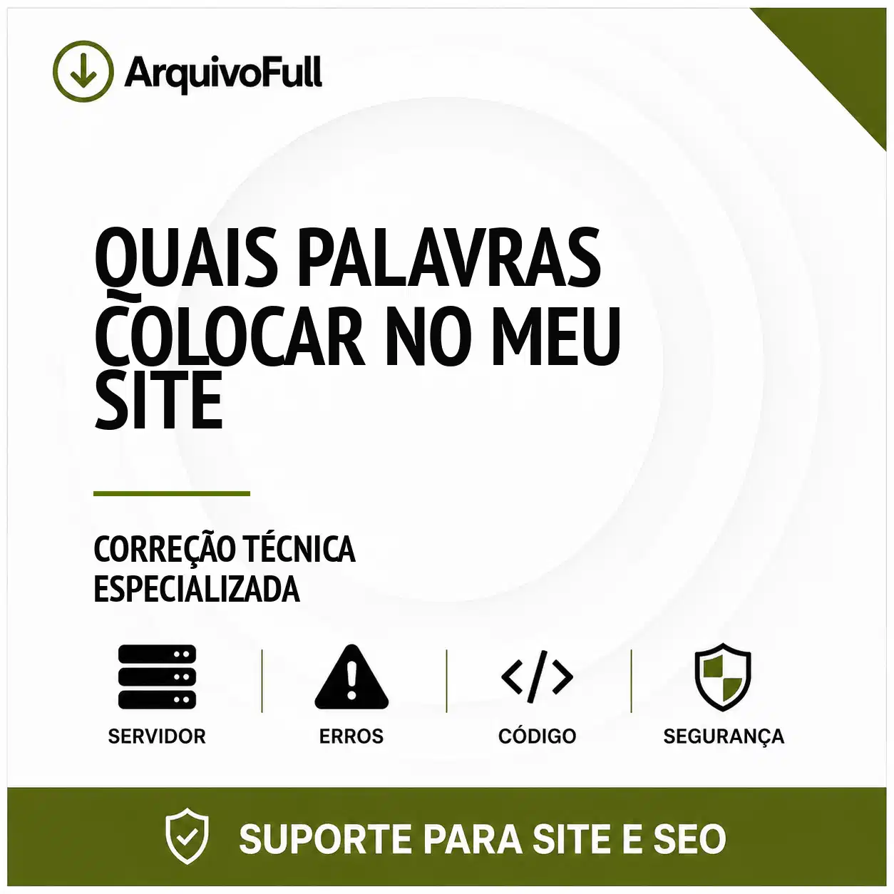 Suporte profissional para quais Palavras Colocar no Meu Site