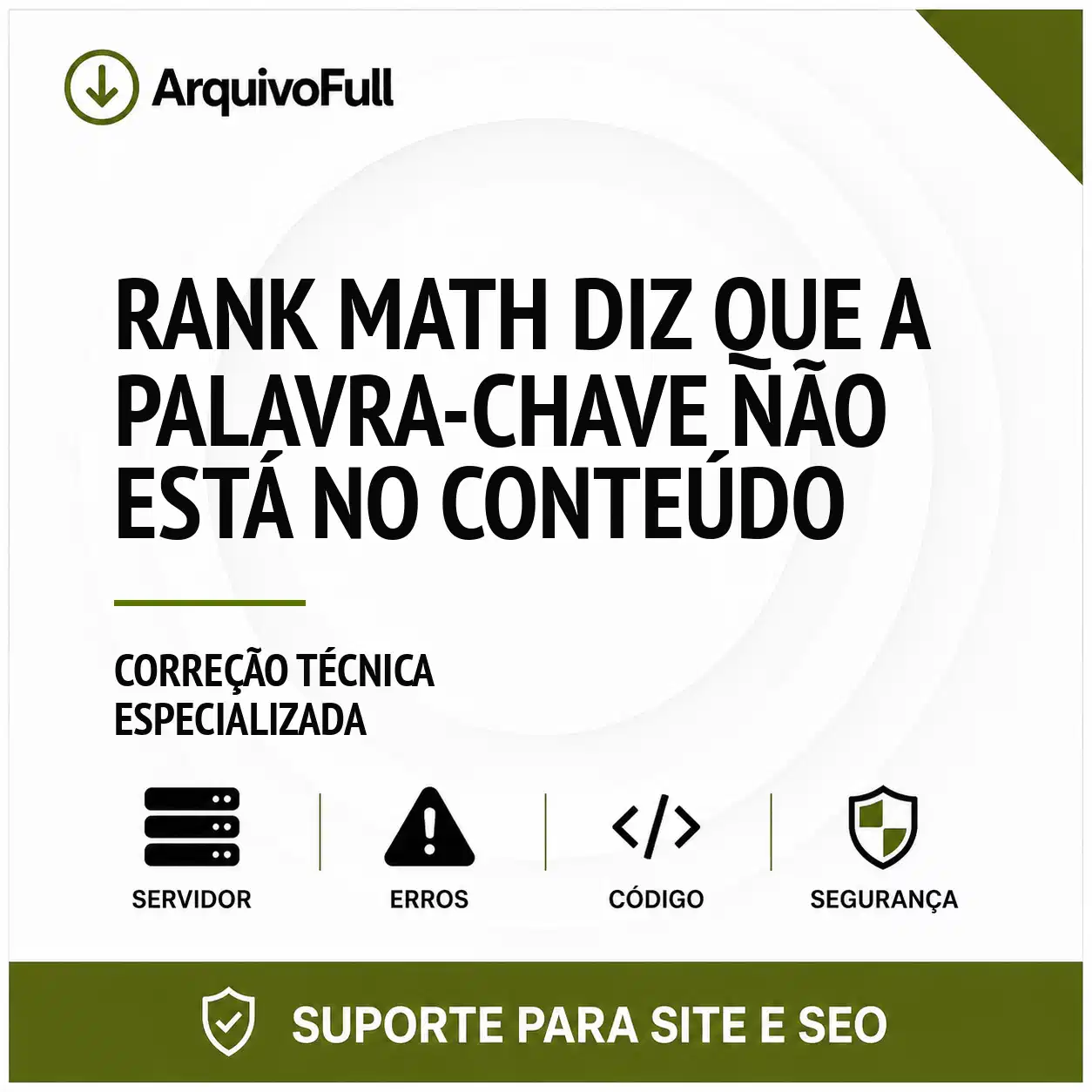 Suporte profissional para rank Math Diz que a Palavra-Chave Não Está no Conteúdo