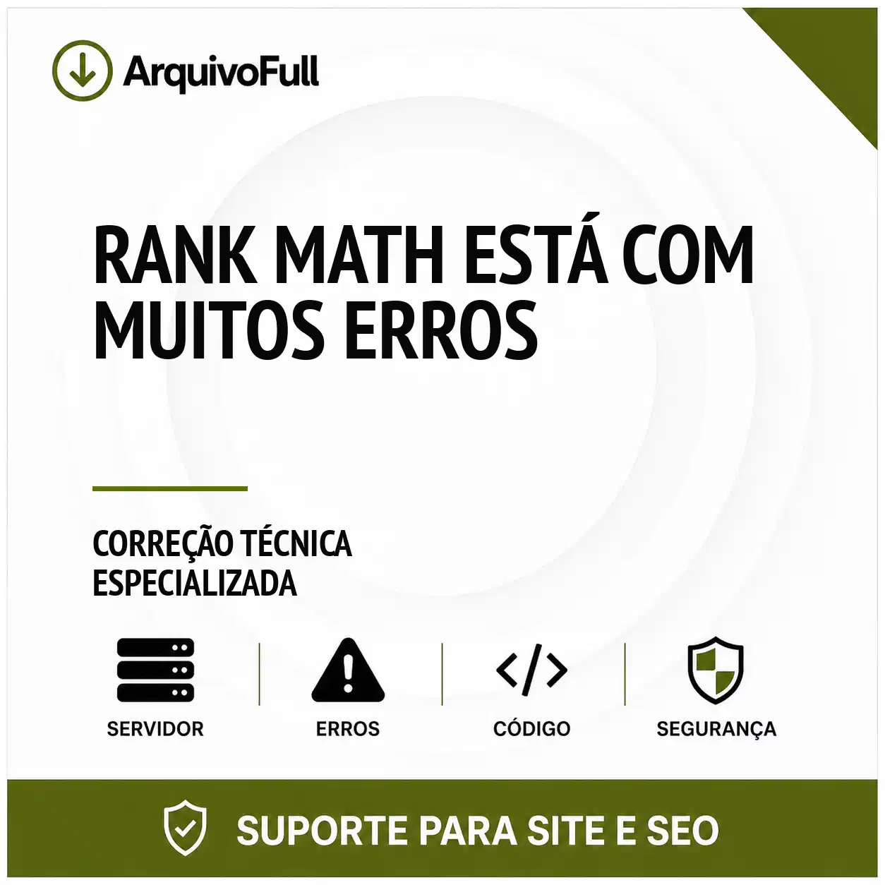 Suporte profissional para rank Math Está com Muitos Erros