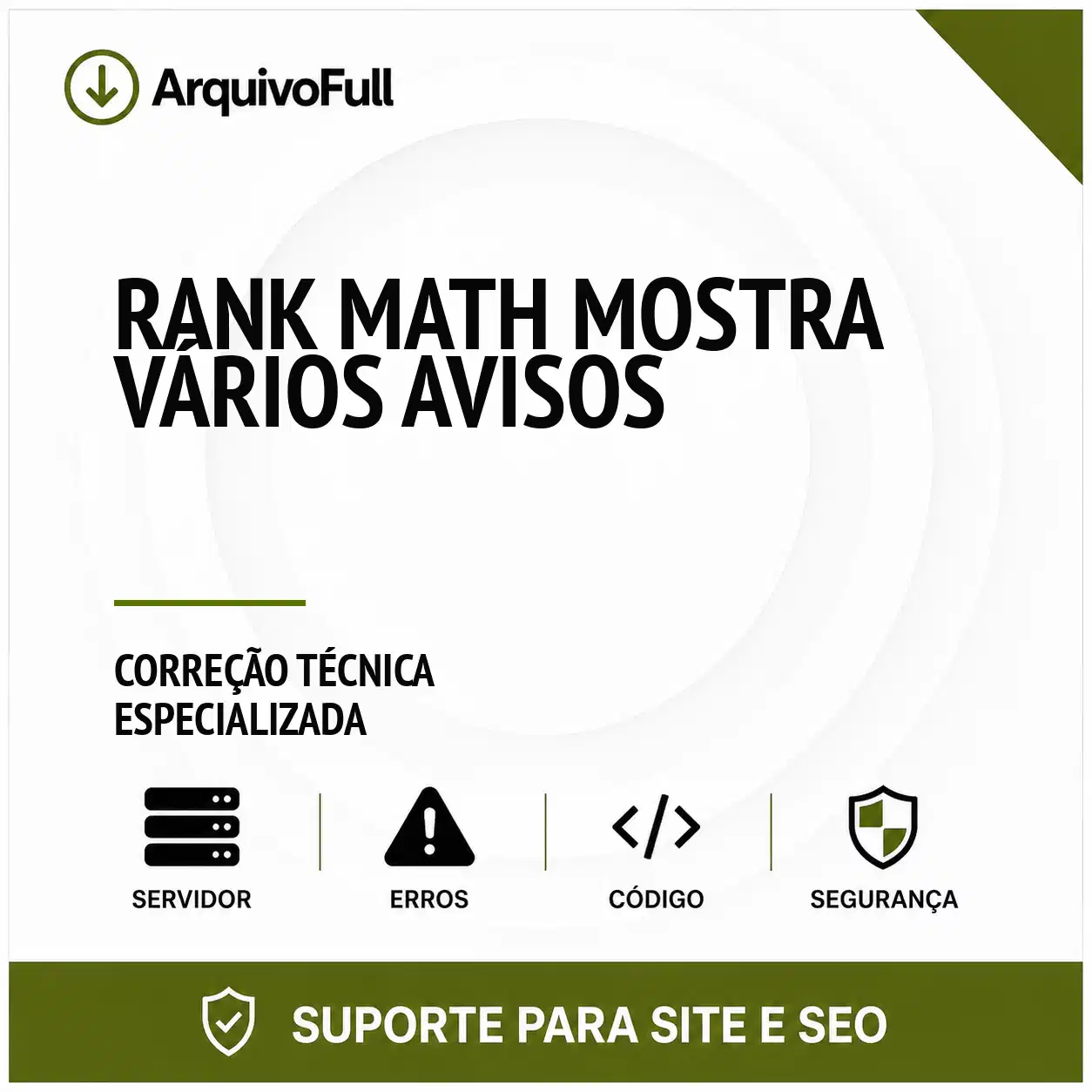 Suporte profissional para rank Math Mostra Vários Avisos