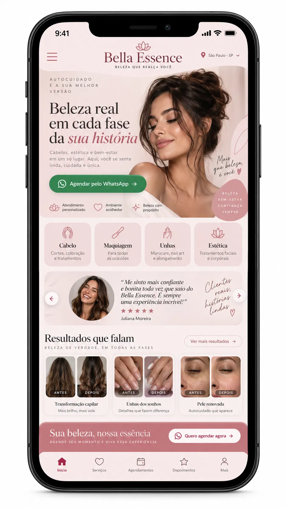 Administração de site para salão de beleza e estética