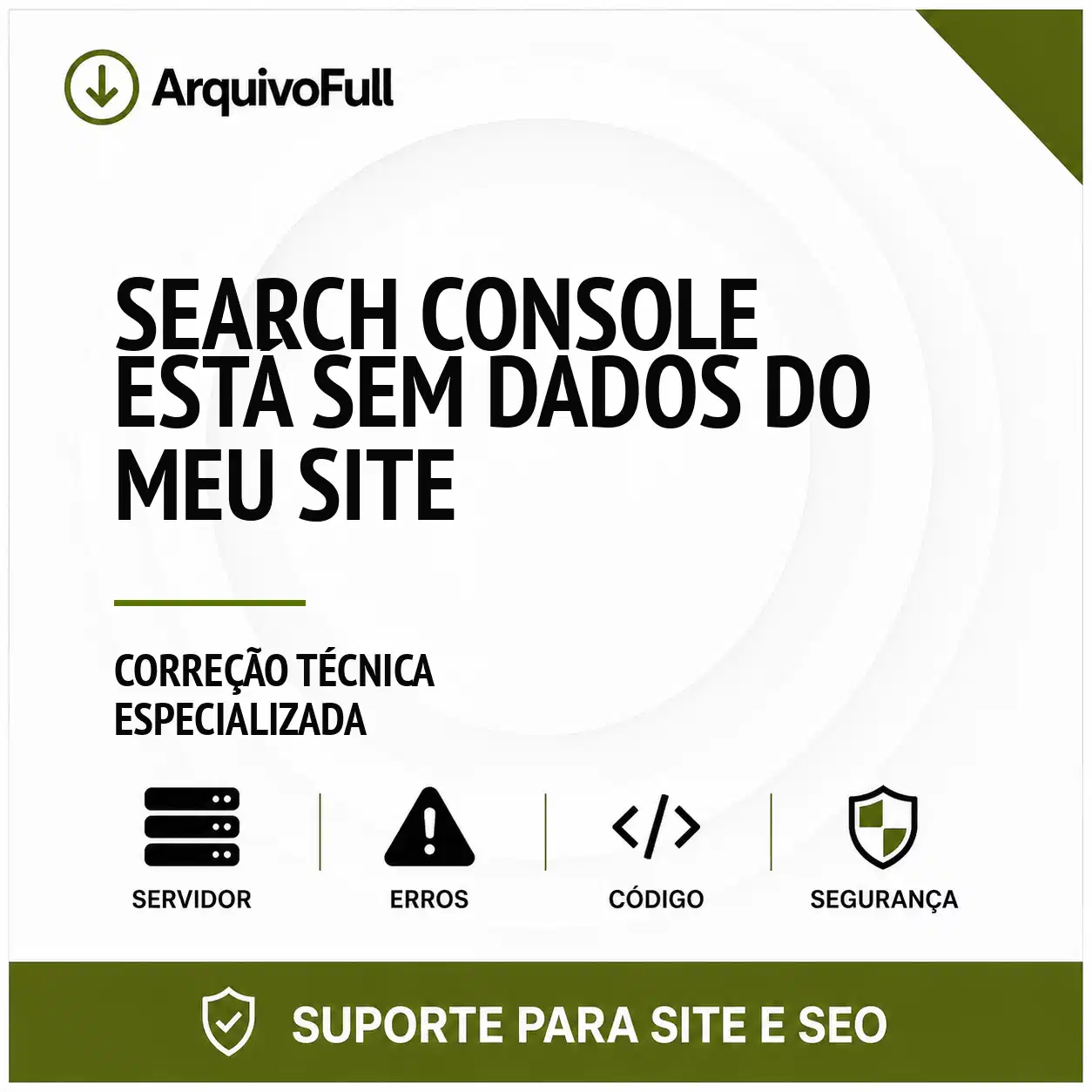 Suporte profissional para search Console Está sem Dados do Meu Site
