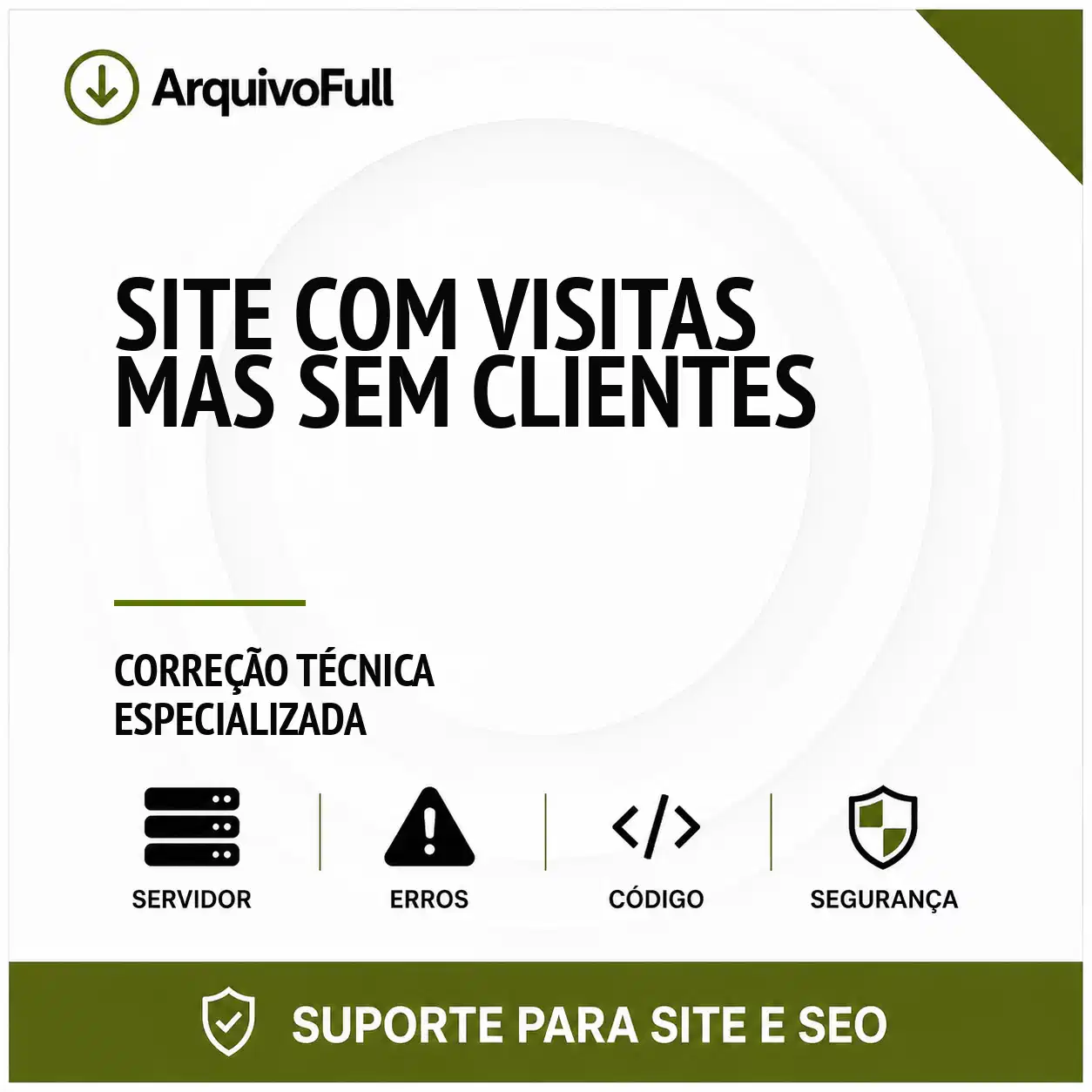 Suporte profissional para site com Visitas Mas Sem Clientes