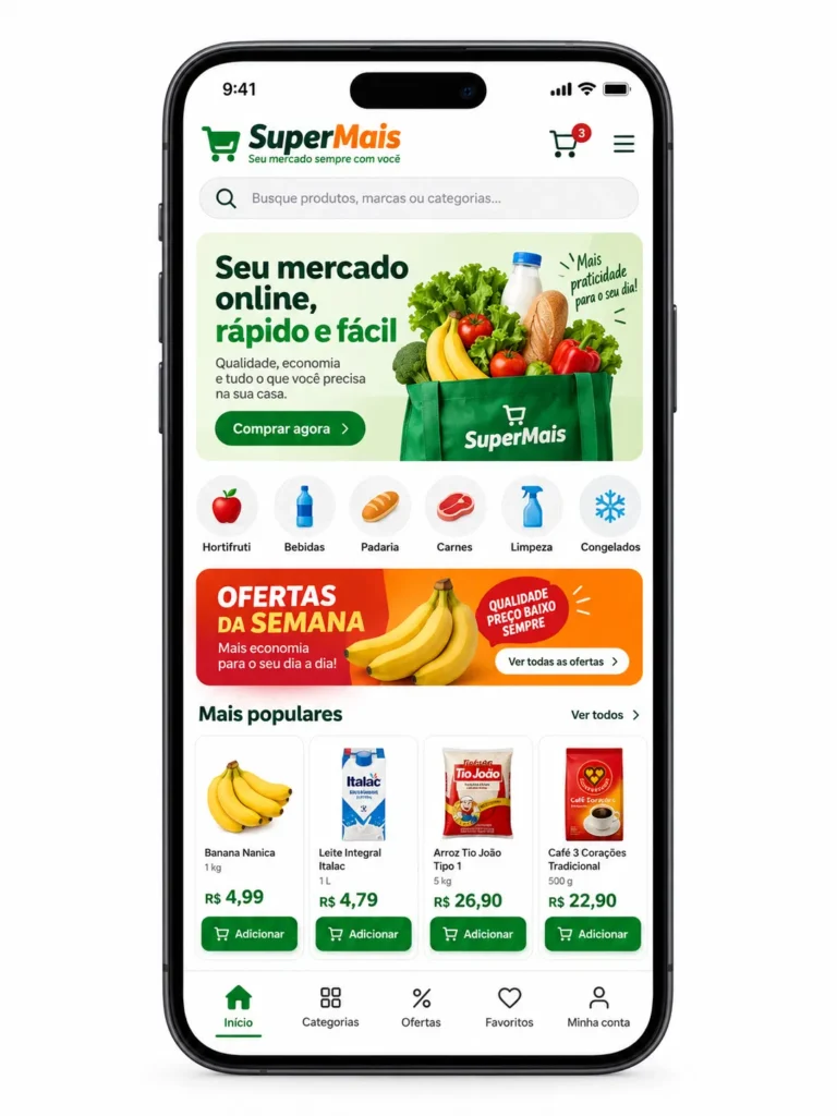 Supermercado Online Criação de Site Profissional e Desenvolvimento de Site