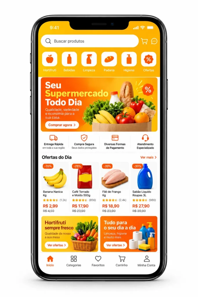 Supermercado Online Desenvolvimento de Site e Criação de Site