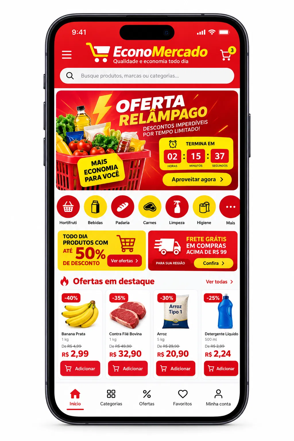 Suporte para site de supermercado