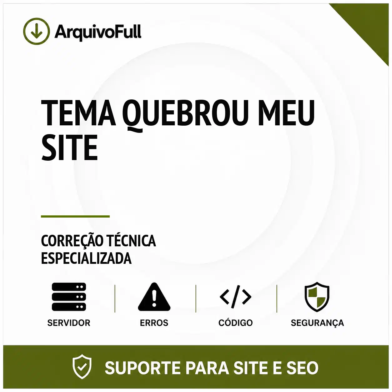 Suporte profissional para tema Quebrou Meu Site