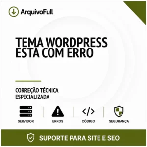 Suporte profissional para tema WordPress Está com Erro