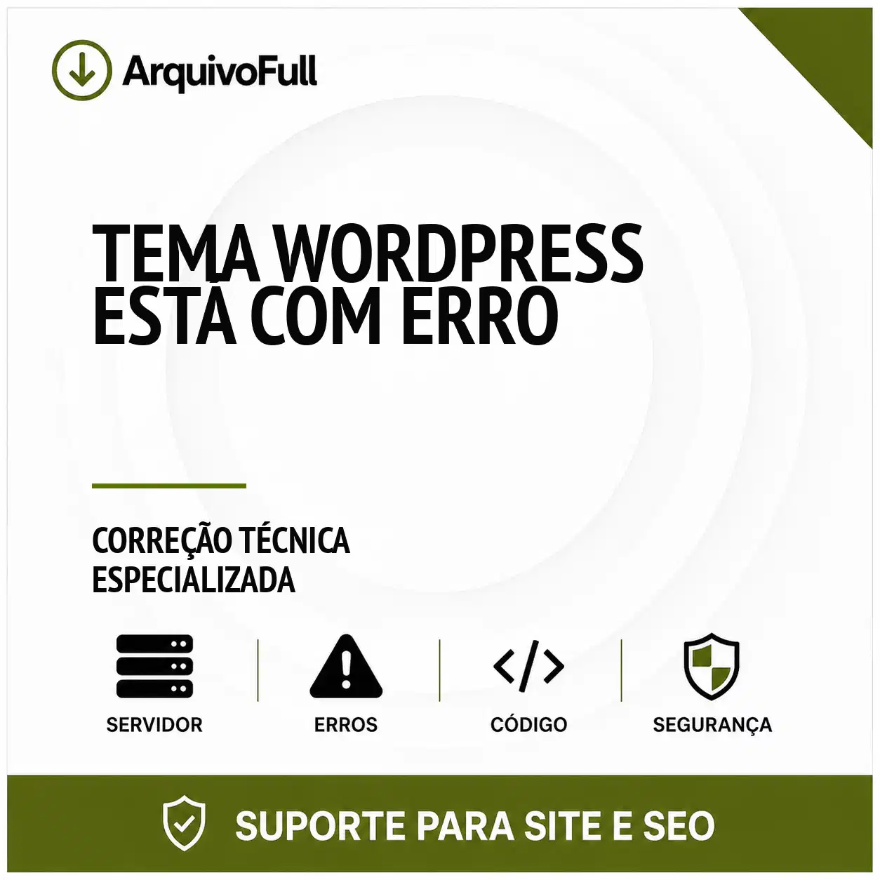 Suporte profissional para tema WordPress Está com Erro