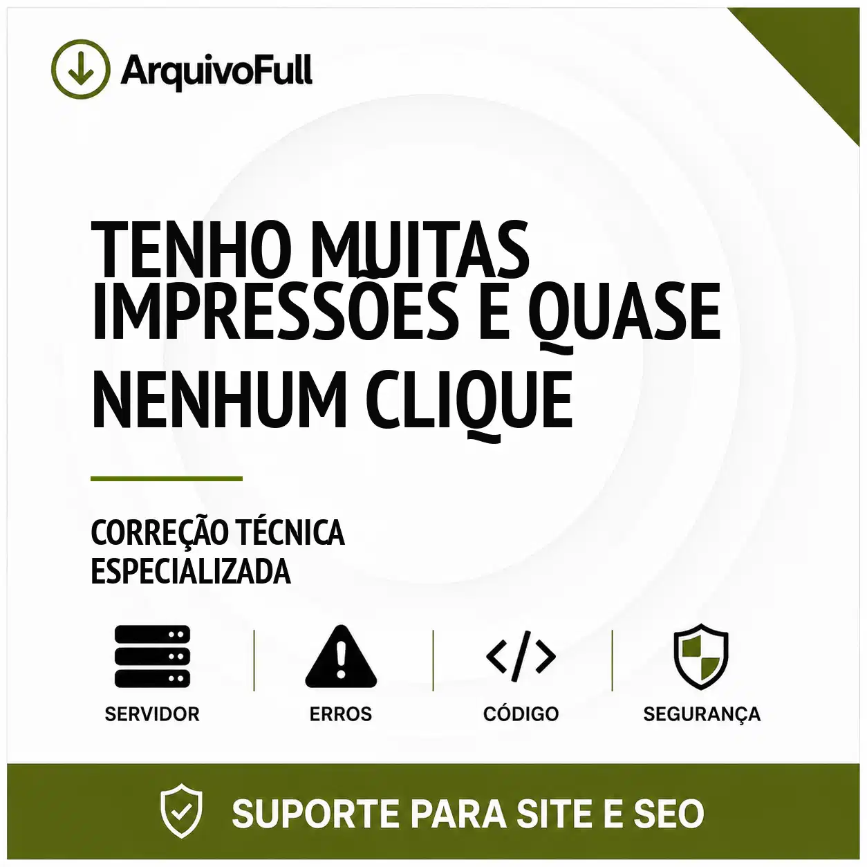 Suporte profissional para tenho Muitas Impressões e Quase Nenhum Clique