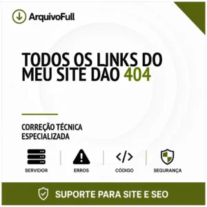 Suporte profissional para todos os Links do Meu Site Dão 404