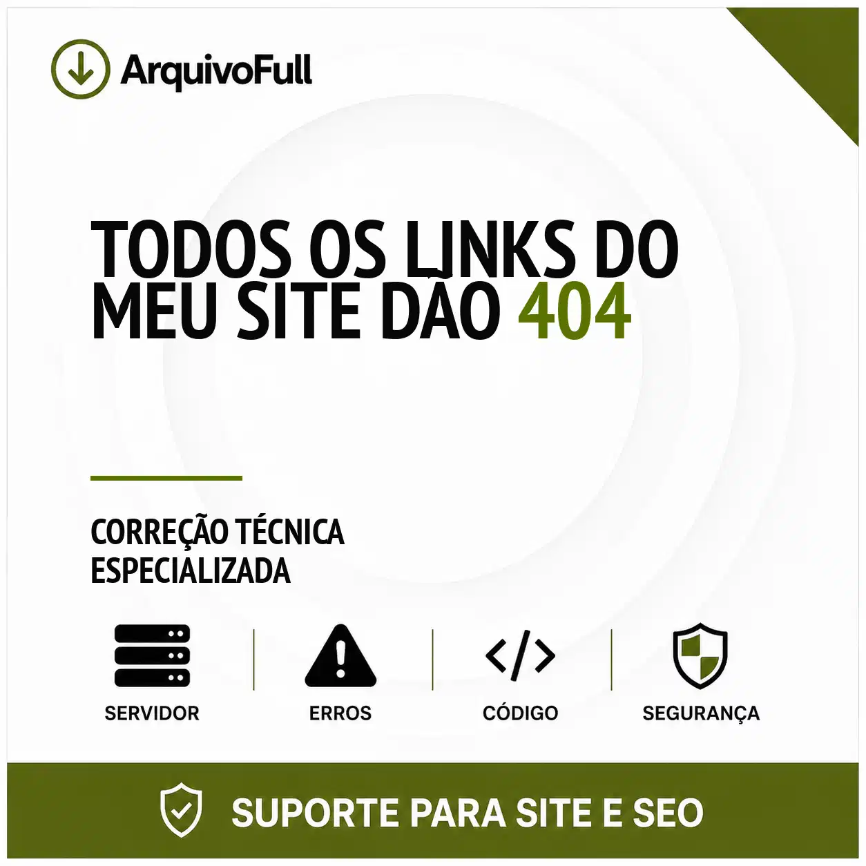 Suporte profissional para todos os Links do Meu Site Dão 404