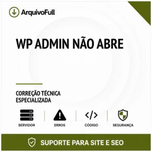 Suporte profissional para wP Admin Não Abre