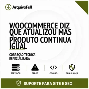 Suporte profissional para wooCommerce Diz que Atualizou Mas Produto Continua Igual