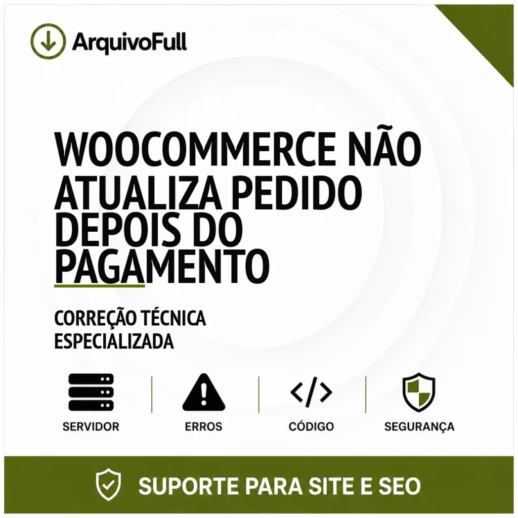 Suporte profissional para wooCommerce Não Atualiza Pedido Depois do Pagamento