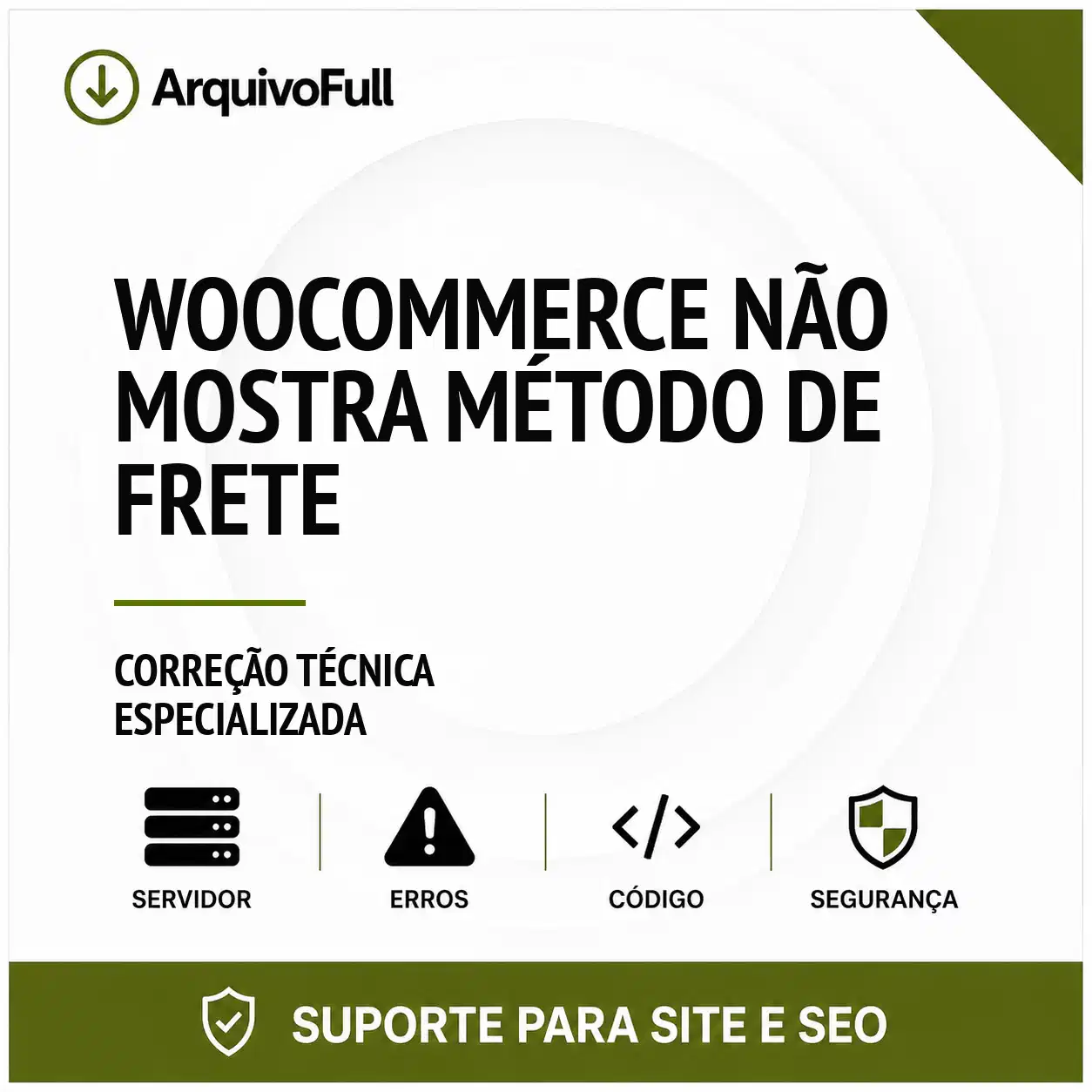Suporte profissional para wooCommerce Não Mostra Método de Frete