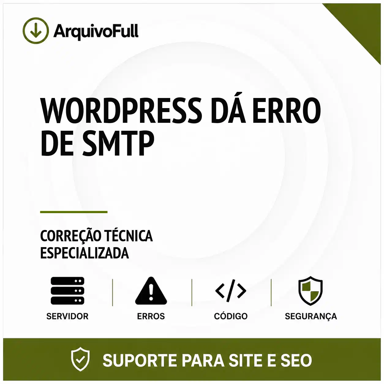 Suporte profissional para wordPress Dá Erro de SMTP