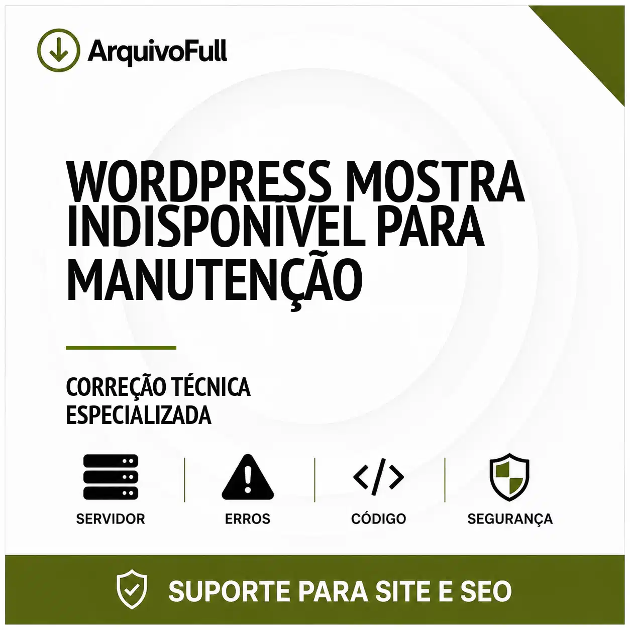 Suporte profissional para wordPress Mostra Indisponível para Manutenção