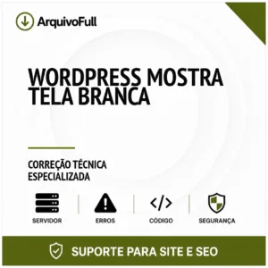 Suporte profissional para wordPress Mostra Tela Branca