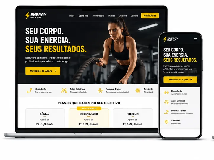 Academia Fitness Criação de Site e Desenvolvimento de Site