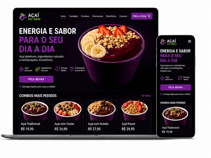 Criação de site para Açaíteria
