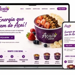 Criação de site para Açaíteria Delivery